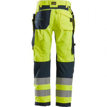 Pantalon FlexiWork haute visibilité avec poches holster, Classe 2 6932 Snickers