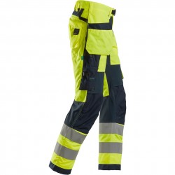 Pantalon FlexiWork haute visibilité avec poches holster, Classe 2 6932 Snickers