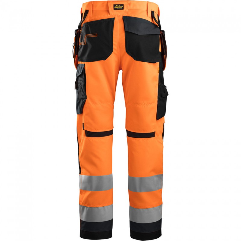 Pantalon+ AllroundWork haute visibilité avec poches holster, Classe 2 6230 Snickers