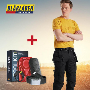 Pantalon 1990 Blaklader + Toolkit : ceinture, paire de genouillères et porte-marteau - Livraison express