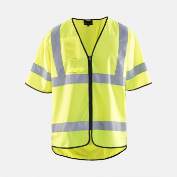 3023 - Gilet de travail zippé à manches courte HV