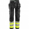 Pantalon de travail FlexiWork avec poches holsters 1584 haute-visibilité Cl.1 - Snickers