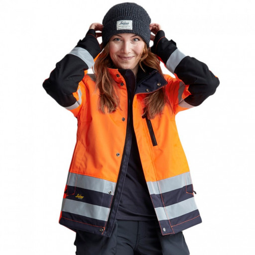 Veste d'hiver pour femme AllroundWork haute visibilité Classe 2/3 1137 Snickers