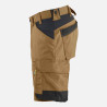 Short de travail stretch Blåkläder 1753 beige et noir pour professionnels du BTP et de l'artisanat - profil droit
