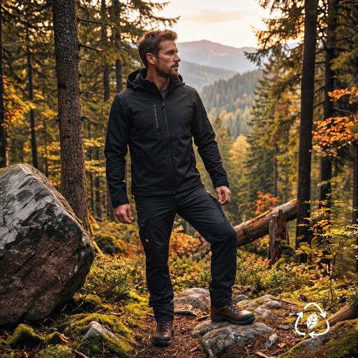 Veste Softshell Malo Forest Workwear Déperlante mise en situation